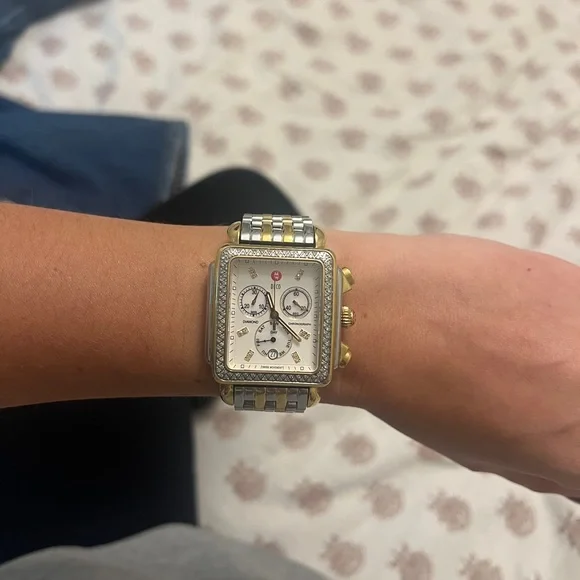 Michele Deco Two-Tone 18K Gold-Plated Diamond Watch - Picture 7 of 7